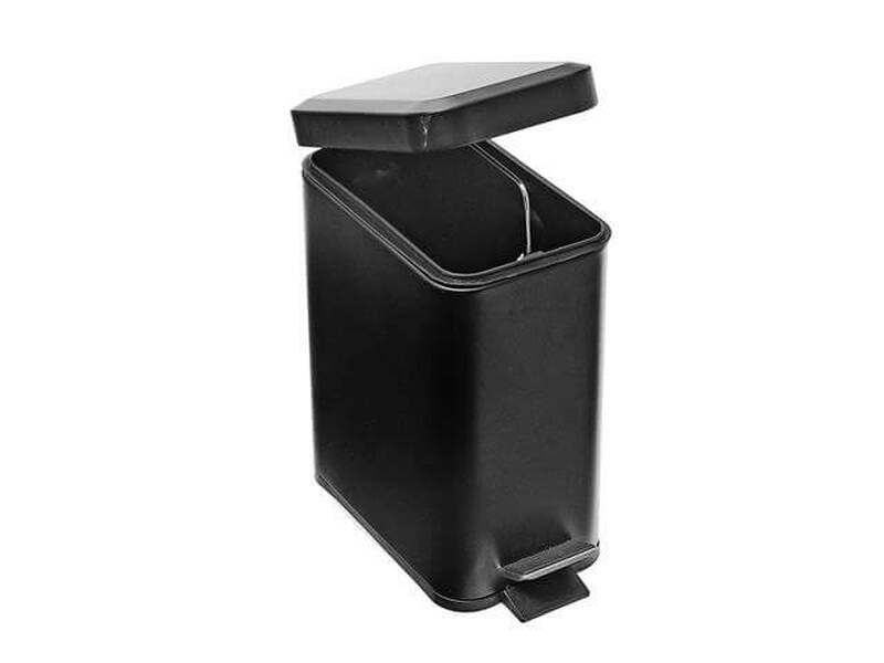 3L Metal Rect.<br>Side Pedal Bin (Black)