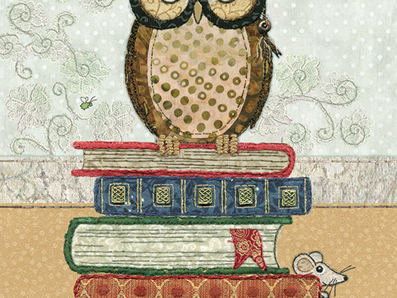 Owl on Books Card
