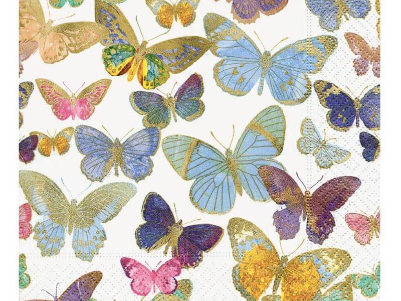 Golden Butterflies - Luncheon Napkins