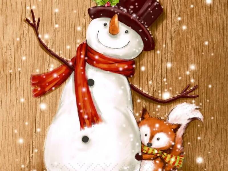 Cheery Snowman Cocktail Napkins