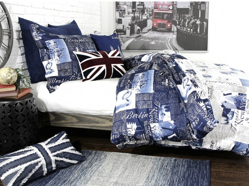 Passport Blue Bedding by Alamode