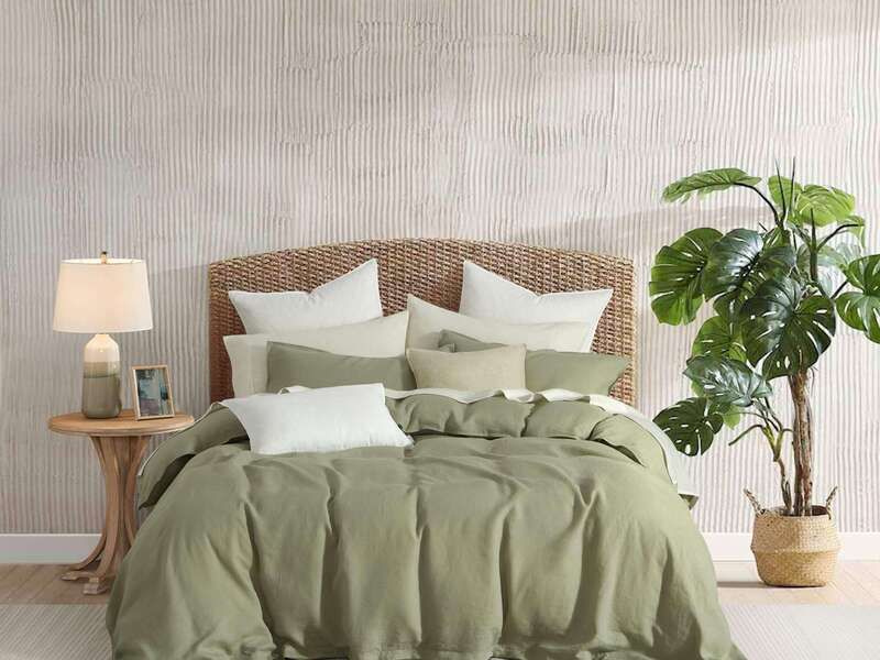 Linen Bedding-Spray Green