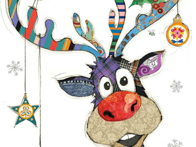 Antler Deco Xmas Card