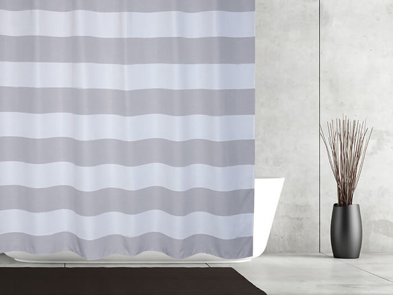Queen Stripe Grey <br>Shower Curtain