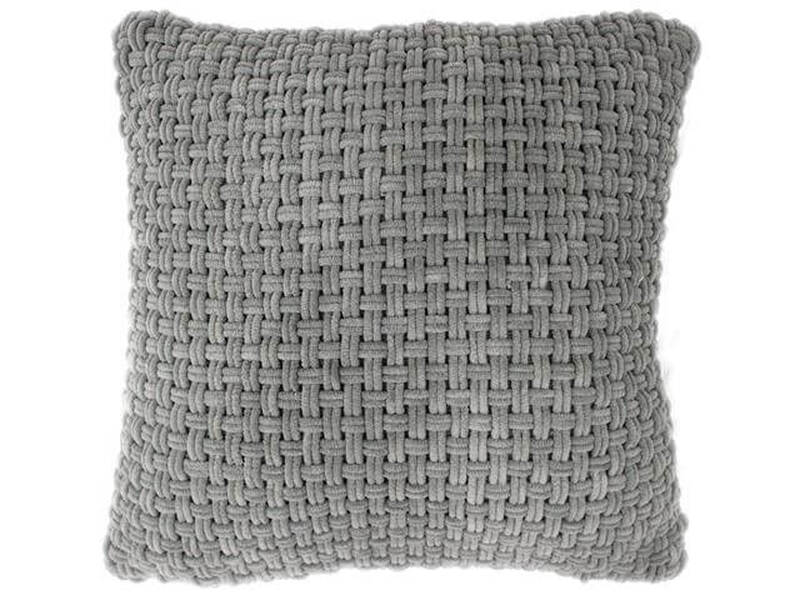 Basketweave Cushion - Gray