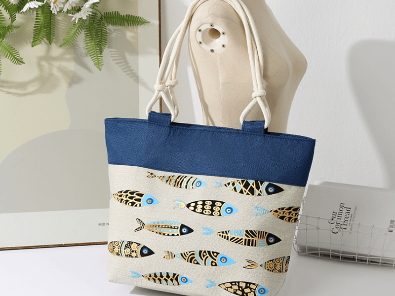 Fish Canvas Beach Bags