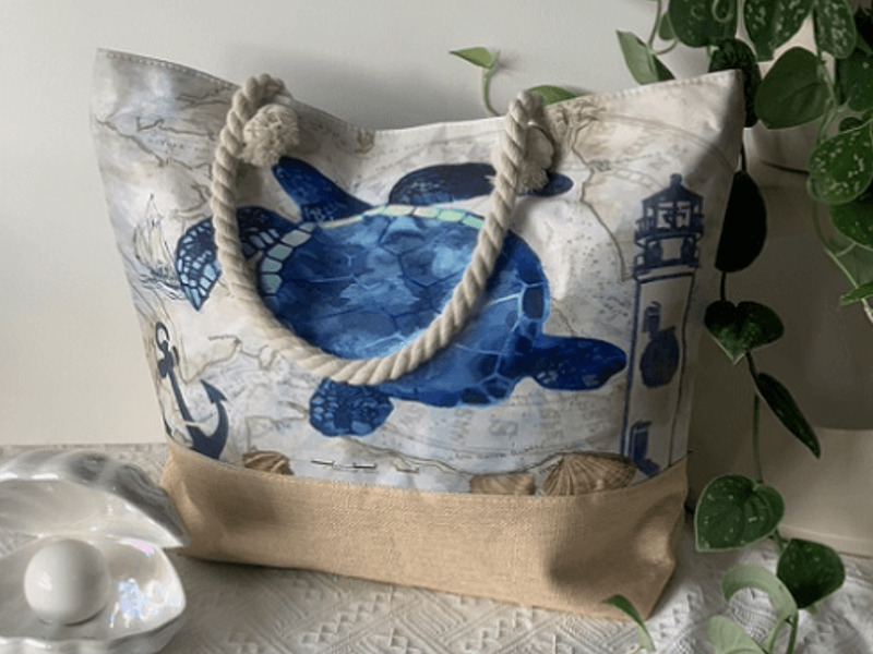 Sea Turtle Canvas Beach Bags