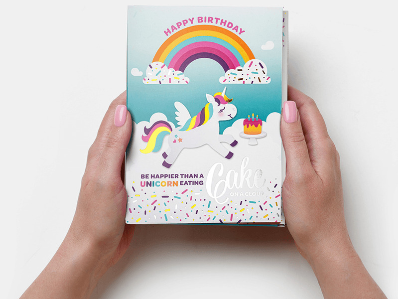 Unicorn Birthday Cake Card