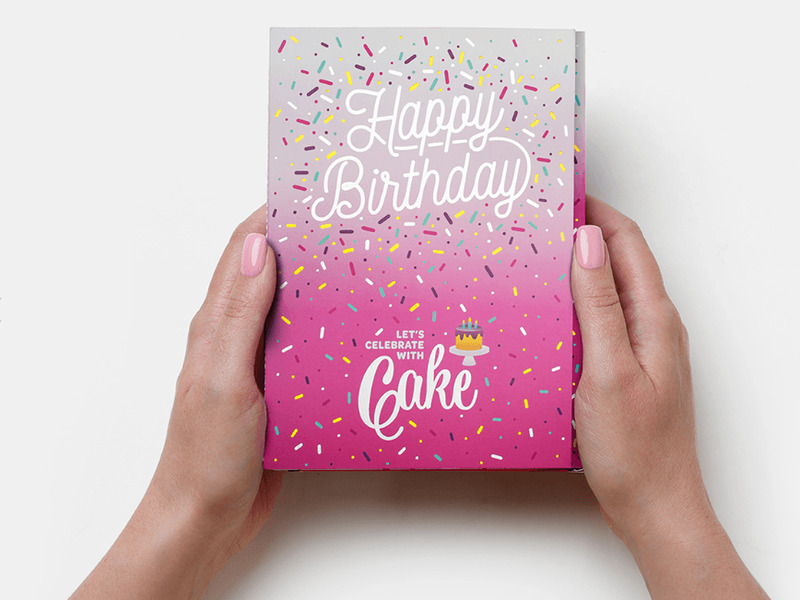 Birthday Cake Card- Pink