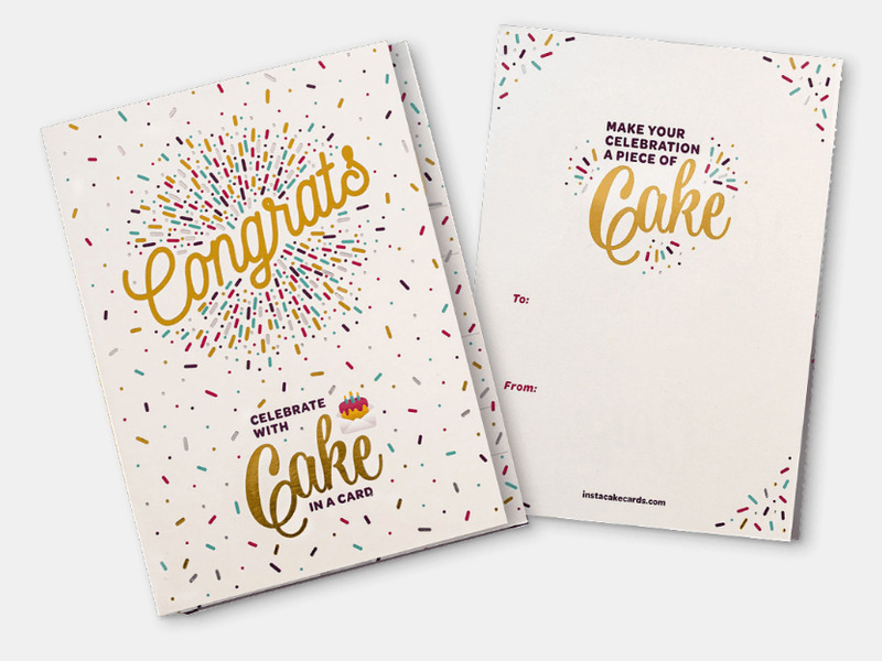 Congrats Cake Card- Gold