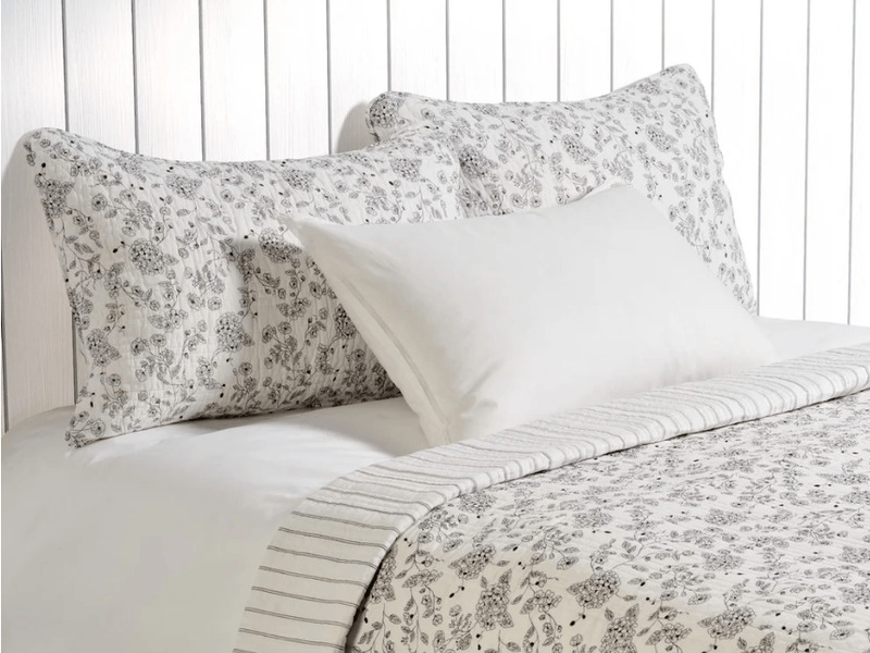 Chocolate Floral Quilt Set