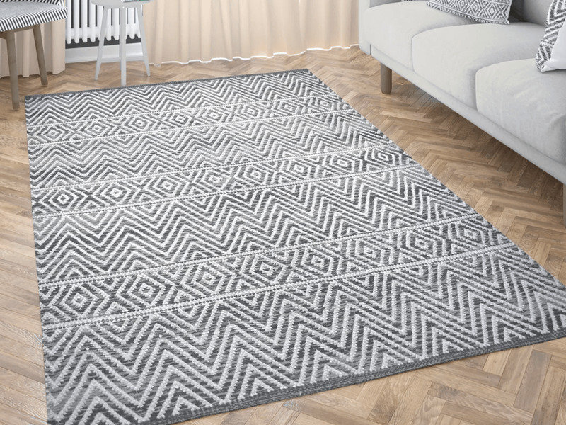 Herringbone Rug Grey