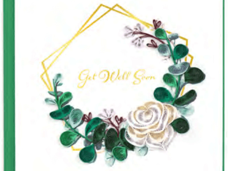 Quilling Card<br>Get Well Eucalytpus