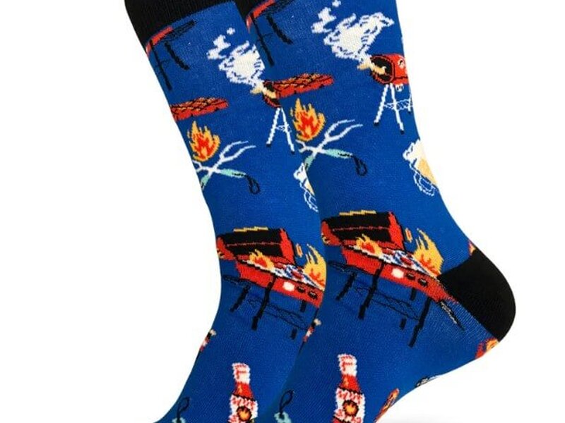 Sock Bros Men's<br>Blue BBQ Smoker Socks