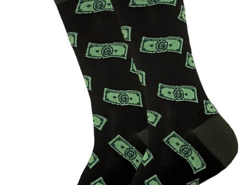 Sock Bros Men's<br>Black Money Socks