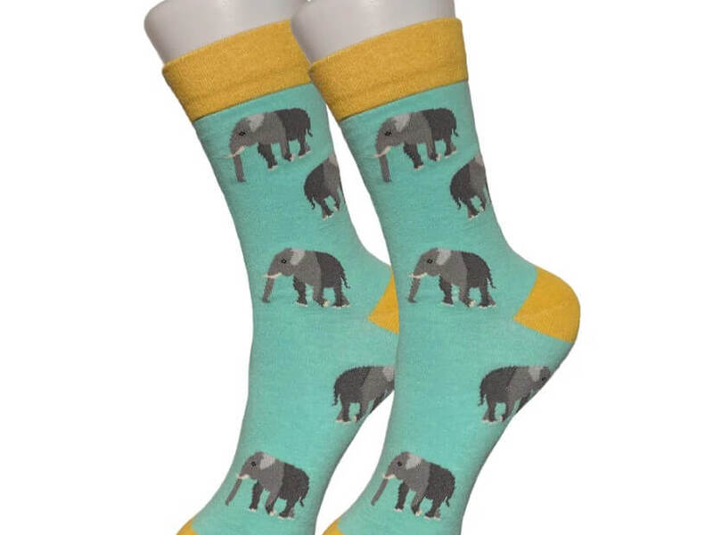 Sock Bros Women's<br>Teal Elephant Socks
