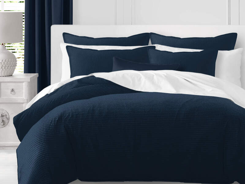 Classic Waffle Navy Bedding by 6ix Tailors