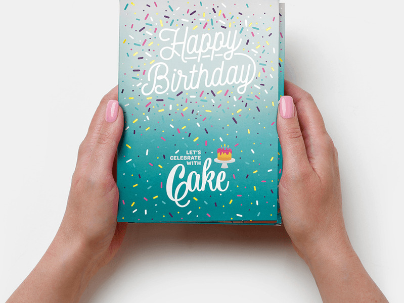 Birthday Cake Card- Teal