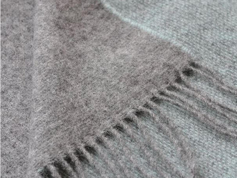 Trafalgar Grey/Turquoise Wool Throw