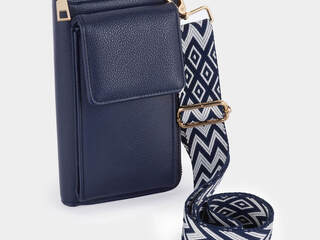 Navy Blue Crossbody Phone Wallet