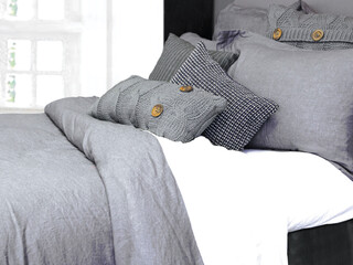 Morgan Linen Grey Bedding