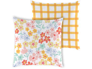 Outdoor Cushions- Floral Plaid