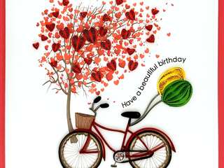 Bicycle Hearts Quilling Card