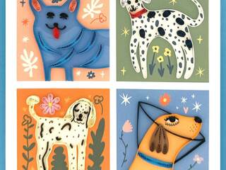 Modern Dogs Quilling Card