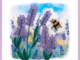 Bee Lavender Quilling Card