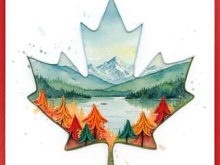Maple Leaf Quilling Card