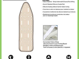 Gold Geo Crystal Ironing Board Cover