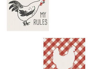 2 Pack Reusable Dish Cloth- Rooster
