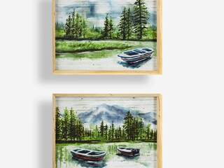Framed Canoes Wall Art