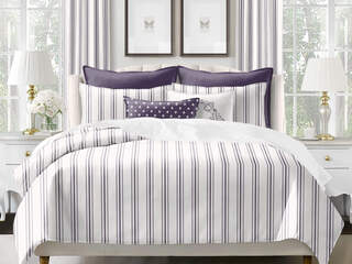 August Stripe Eggplant<br>Bedding by 6ix Tailors