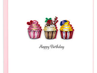 Quilling Card<br>Cupcake Birthday