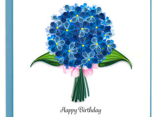 Quilling Card<br>Birthday Hydrangeas