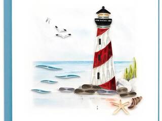 Quilling Card<br>Red & White Lighthouse