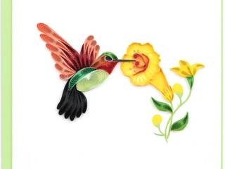 Quilling Card<br>Hummingbird & Yellow Flowers