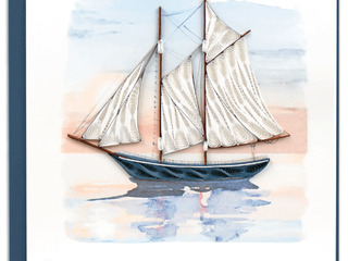 Quilling Card Schooner at Sunset 