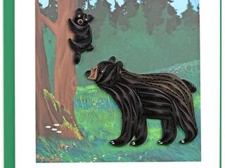 Quilling Card<br>Black Bear & Cub