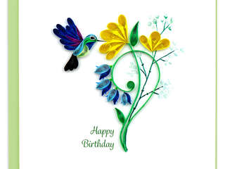 Quilling Card<br>Birthday Hummingbird