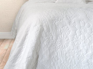 Flower White Stitched Quilt