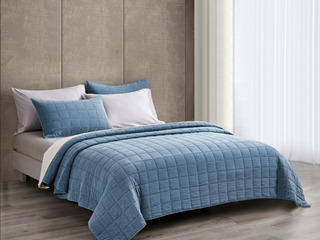 Squares Blue Quilt by Daniadown 