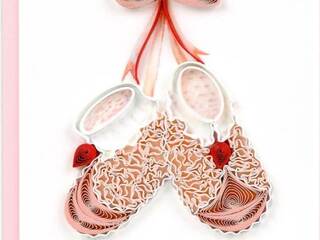 Quilling Gift Enclosure<br>Pink Baby Booties