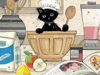 Baking Cat Card