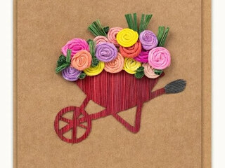 Wheelbarrow Garden Handmade Card