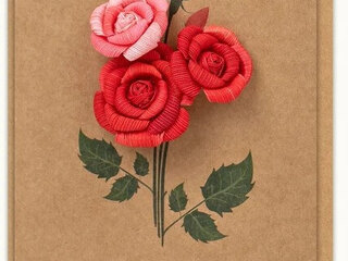 Love Red Roses Handmade Card