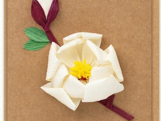 White Magnolia Thank You<br>Handmade Card