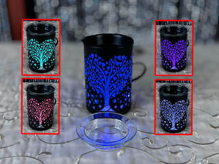 Colour Changing LED Lamp<br>Black Love Tree