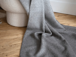 St. Dennis Steel/Almond Alpaca Wool Throw